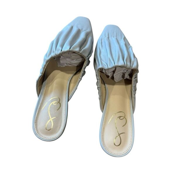 Revolve Sam Edelman CECILIA PEBBLED GRAY LEATHER SLIP ON MULES NWOT - Picture 7 of 10